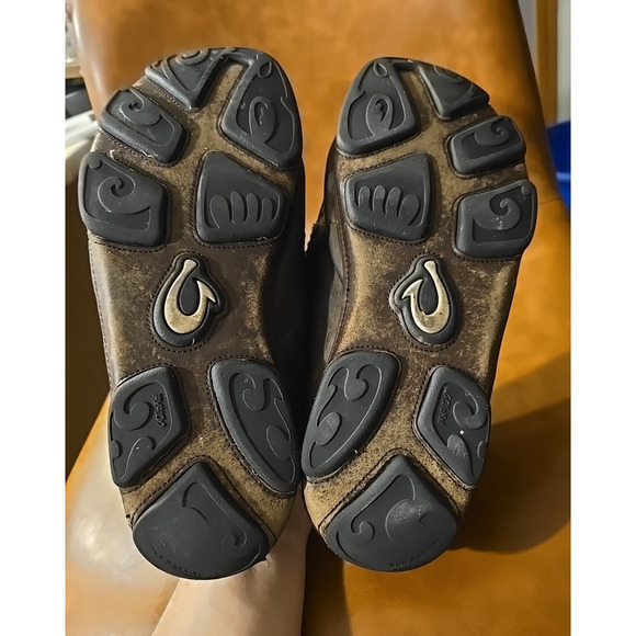 OluKai Moloa Black Leather Loafer Slip On Comfort Casual Shoes Men's Size 11 - Picture 5 of 6